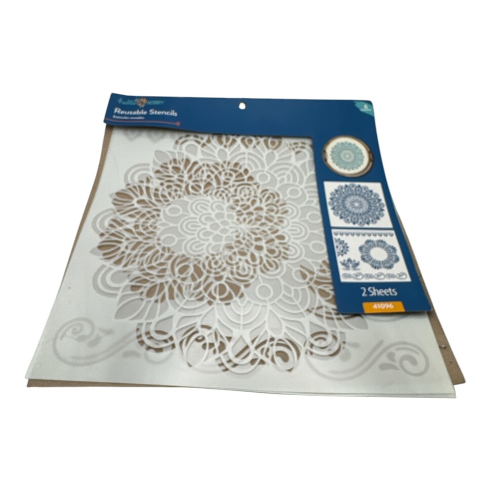 HELLO HOBBY Reusable Stencils 2 Sheets Medallion Mandala Pattern 41096